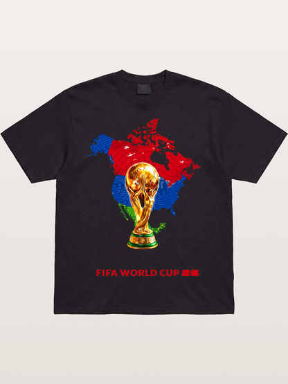 World Cup Trophy & Americas Map Cotton T-shirt