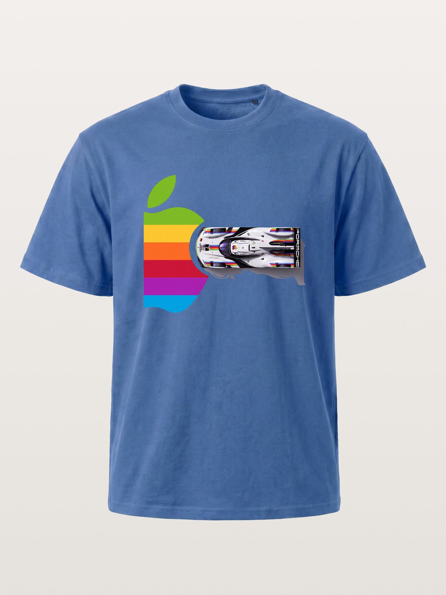Rainbow Apple Shape Le Mans Race Car Gildan T-shirt