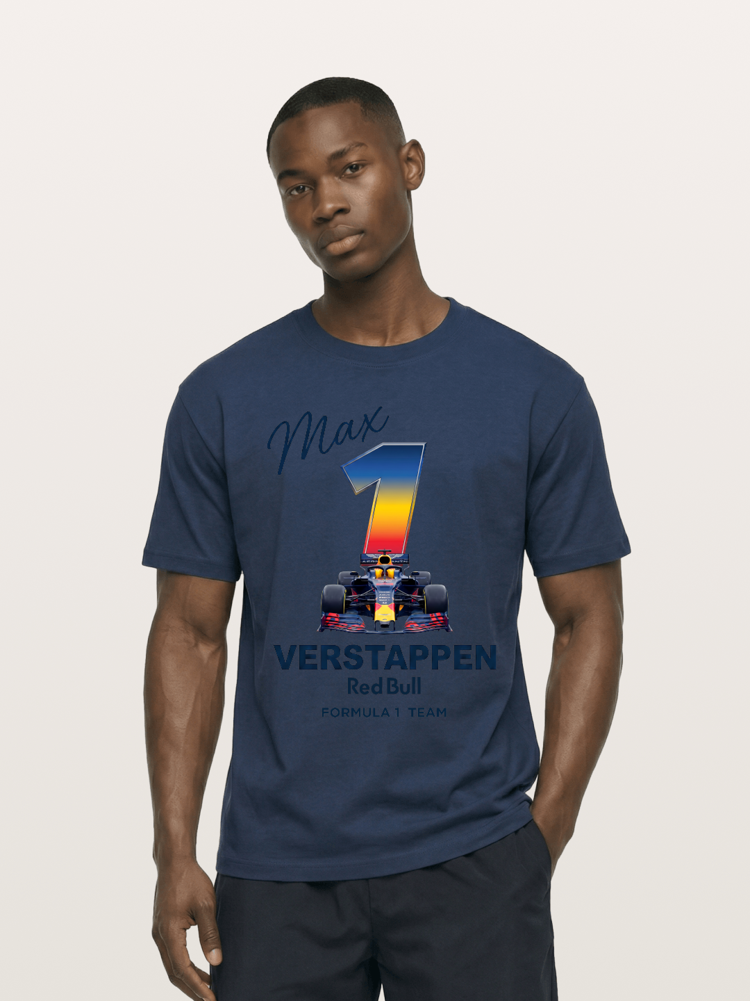 Max Verstappen Red Bull 1 Print Cotton T-shirt