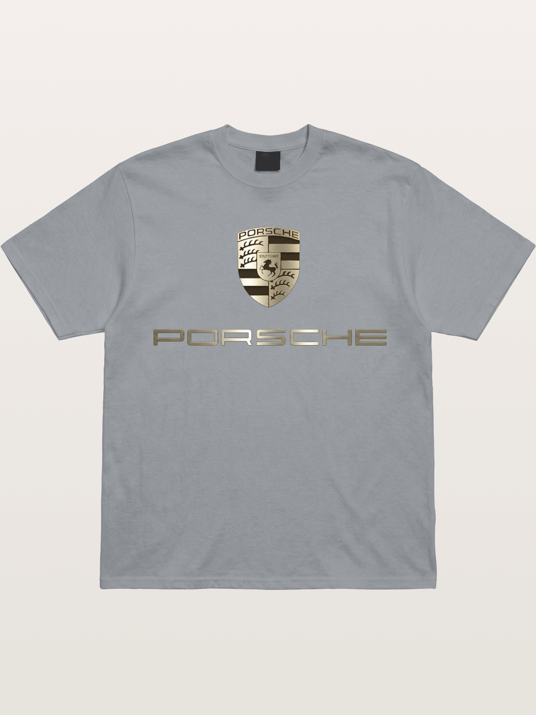 Metallic Porsche Shield Logo Gildan T-shirt