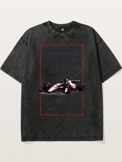 F1 Monaco Grand Prix Fact Sheet Washed T-shirt