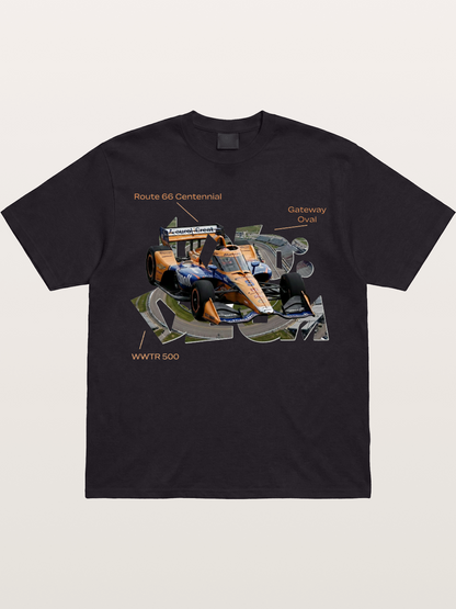 Orange IndyCar Route66 Art Gildan T-shirt