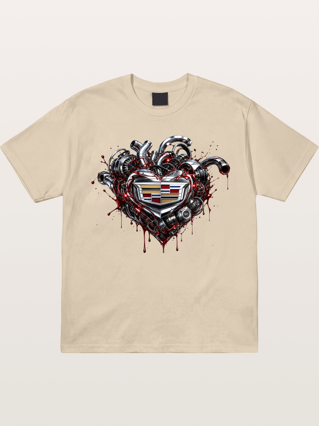 Cadillac Engine Heart Design Gildan T-shirt