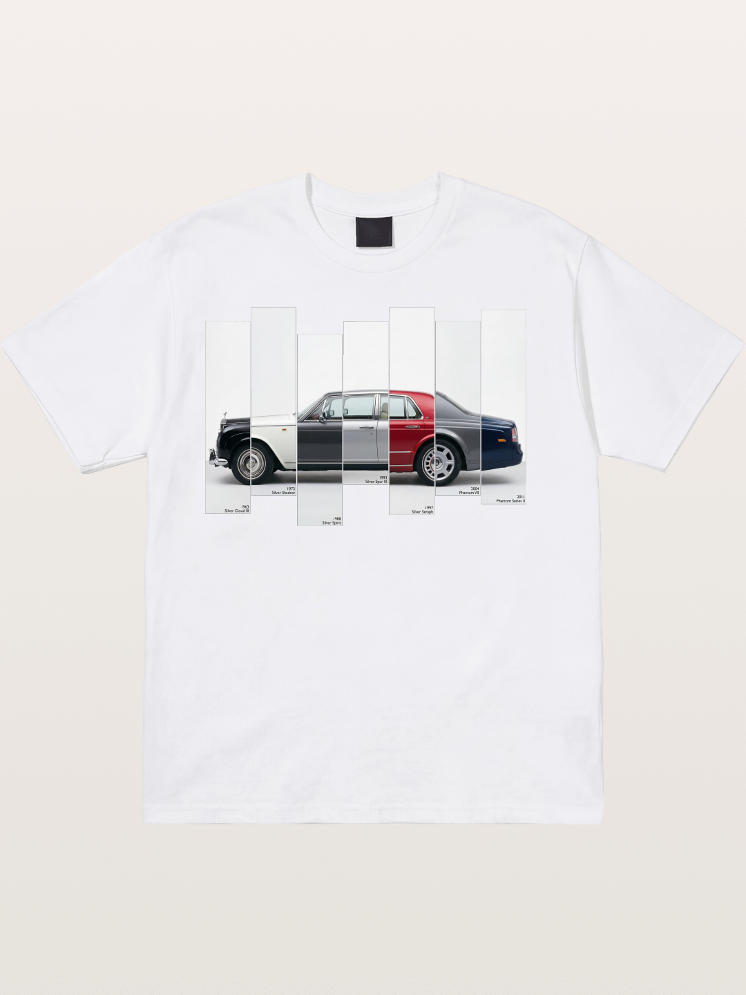 Multi-Color Rolls Royce Timeline Cotton T-shirt