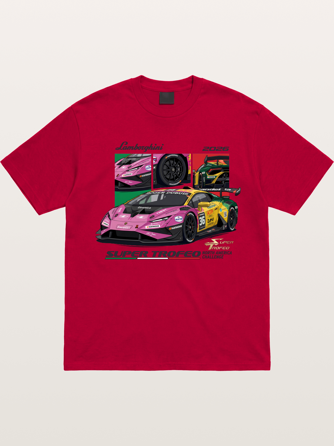 Lamborghini Huracan Pink Yellow Livery Gildan T-shirt