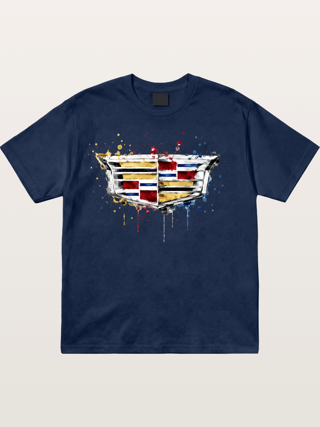 Cadillac Watercolor Logo Print Cotton T-shirt