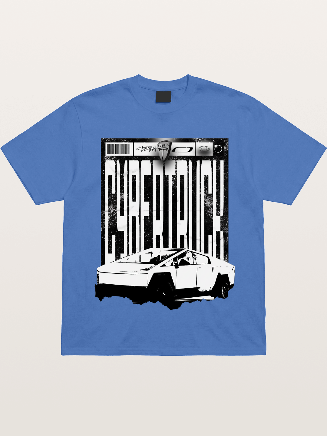 Tesla Cybertruck Glitch Poster Gildan T-shirt