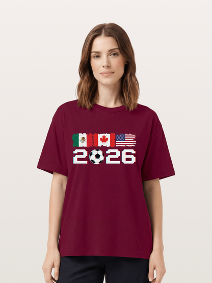 2026 WC USA Mexico Canada Flags Gildan T-shirt