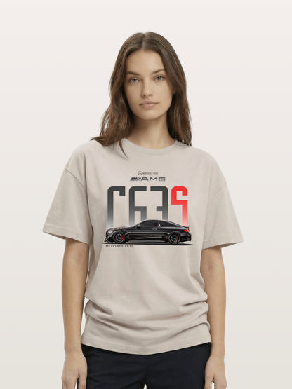 C63S AMG Black Mercedes Sports Car Cotton T-shirt