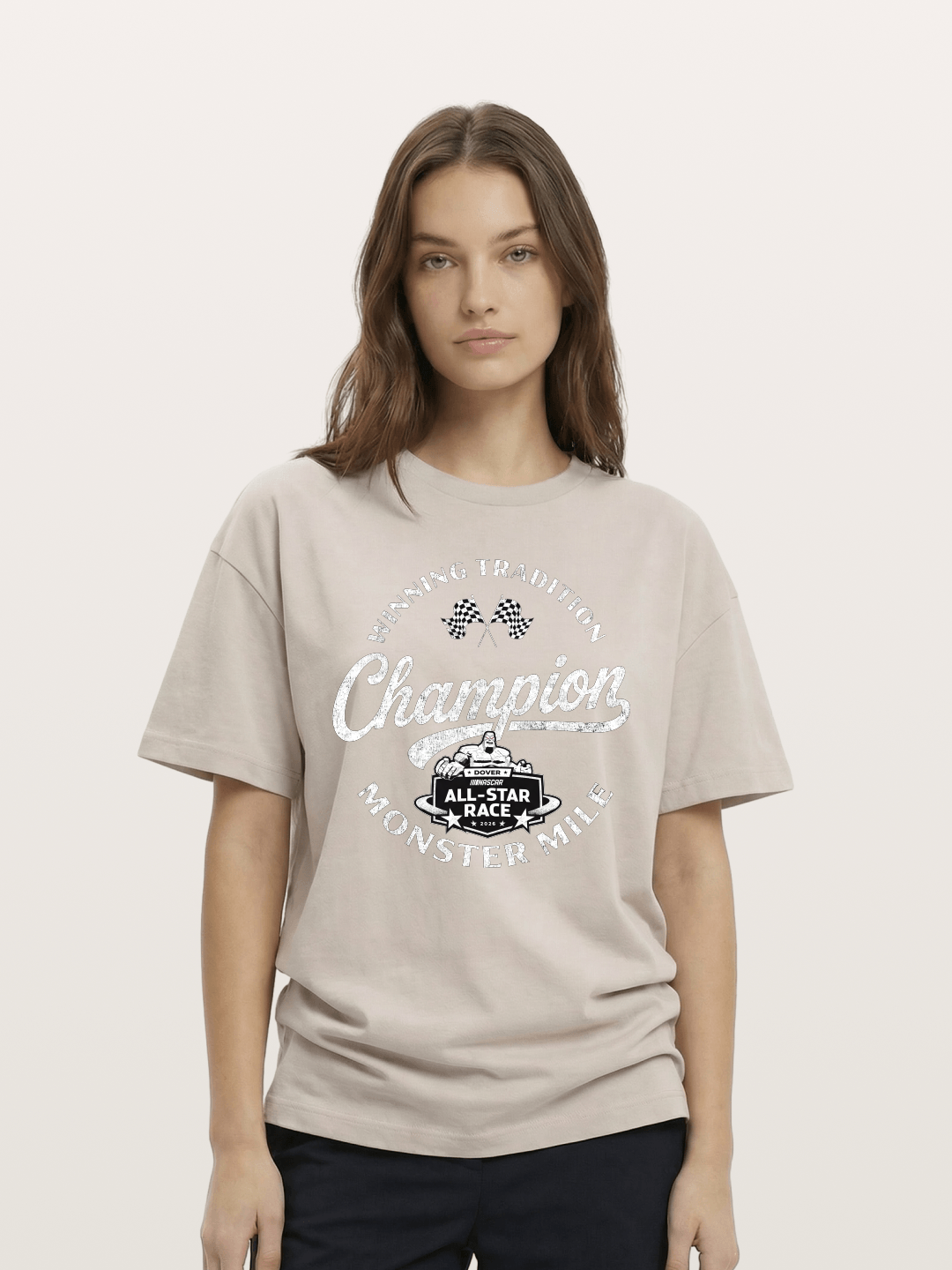 NASCAR Champion Vintage Stamp Design Cotton T-shirt