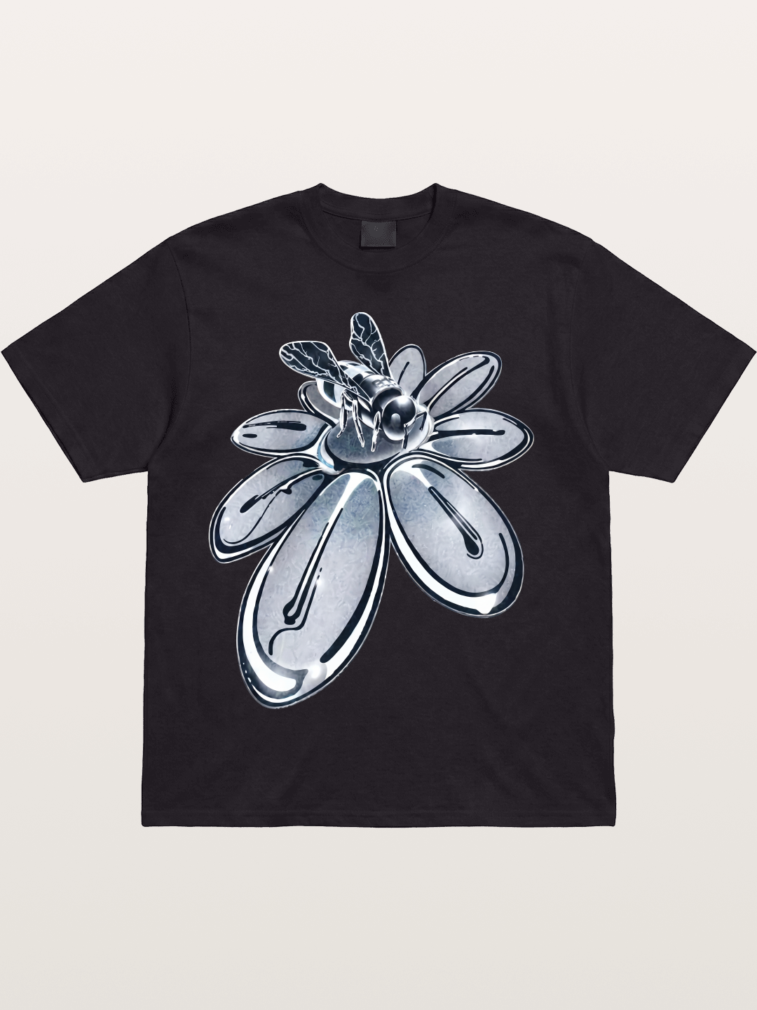 EDC Silver Chrome Daisy Art Cotton T-shirt