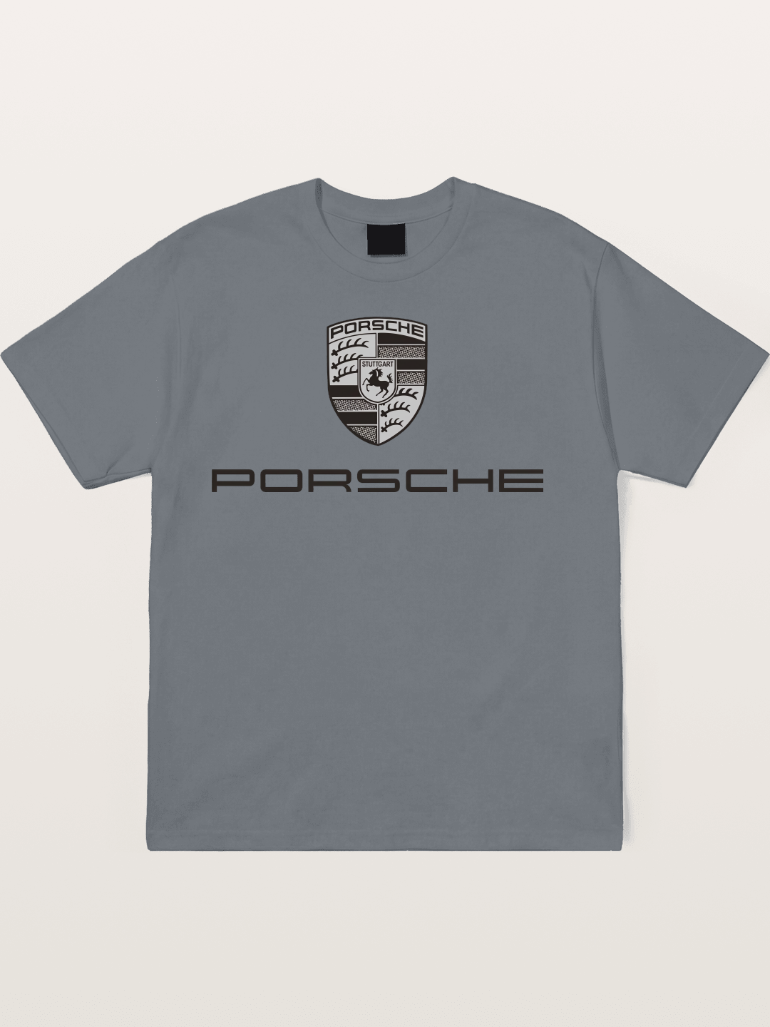 Monochrome Porsche Crest Cotton T-shirt