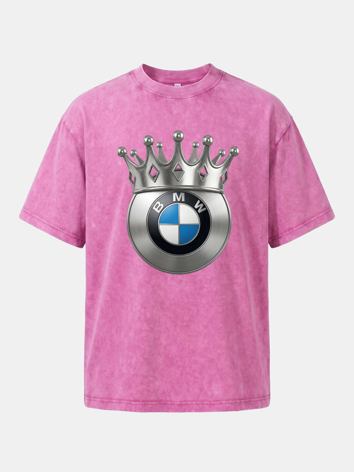 Crowned BMW Logo Metal Art Washed T-shirt