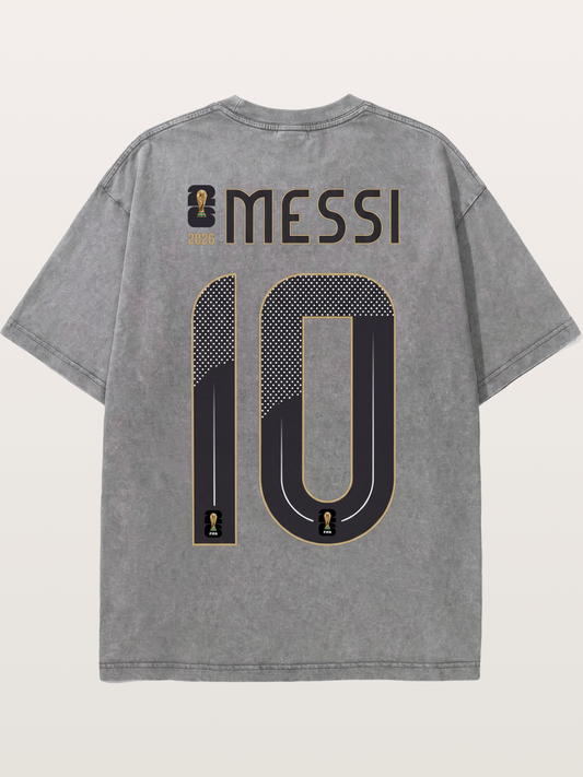 Argentina 10 Messi 2026 WC Washed T-shirt