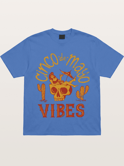 Cinco de Mayo Retro Skull Vibes Gildan T-shirt