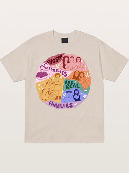 Chosen Families Pride Circle Illustration Cotton T-shirt