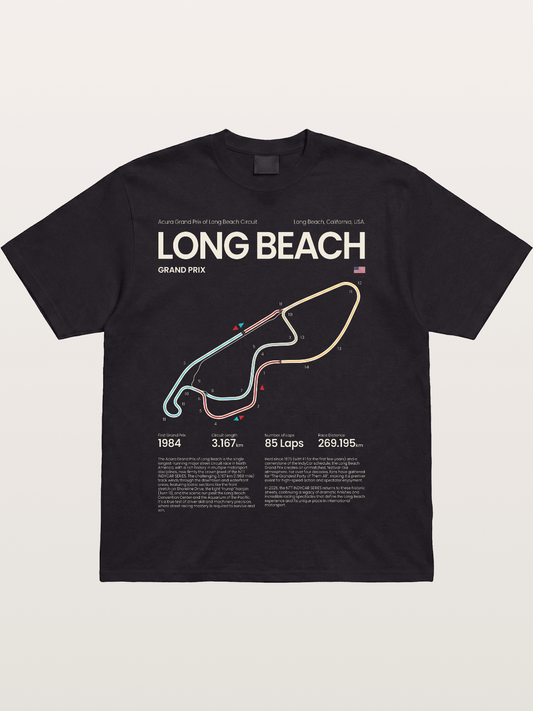 Long Beach GP Circuit Map Cotton T-shirt