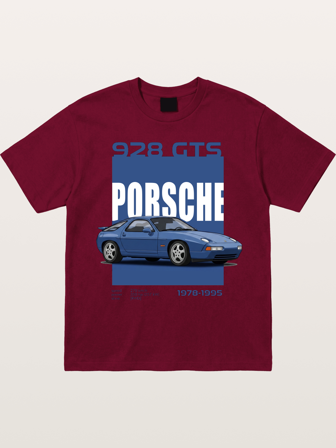 Porsche 928 GTS Blue Classic Gildan T-shirt