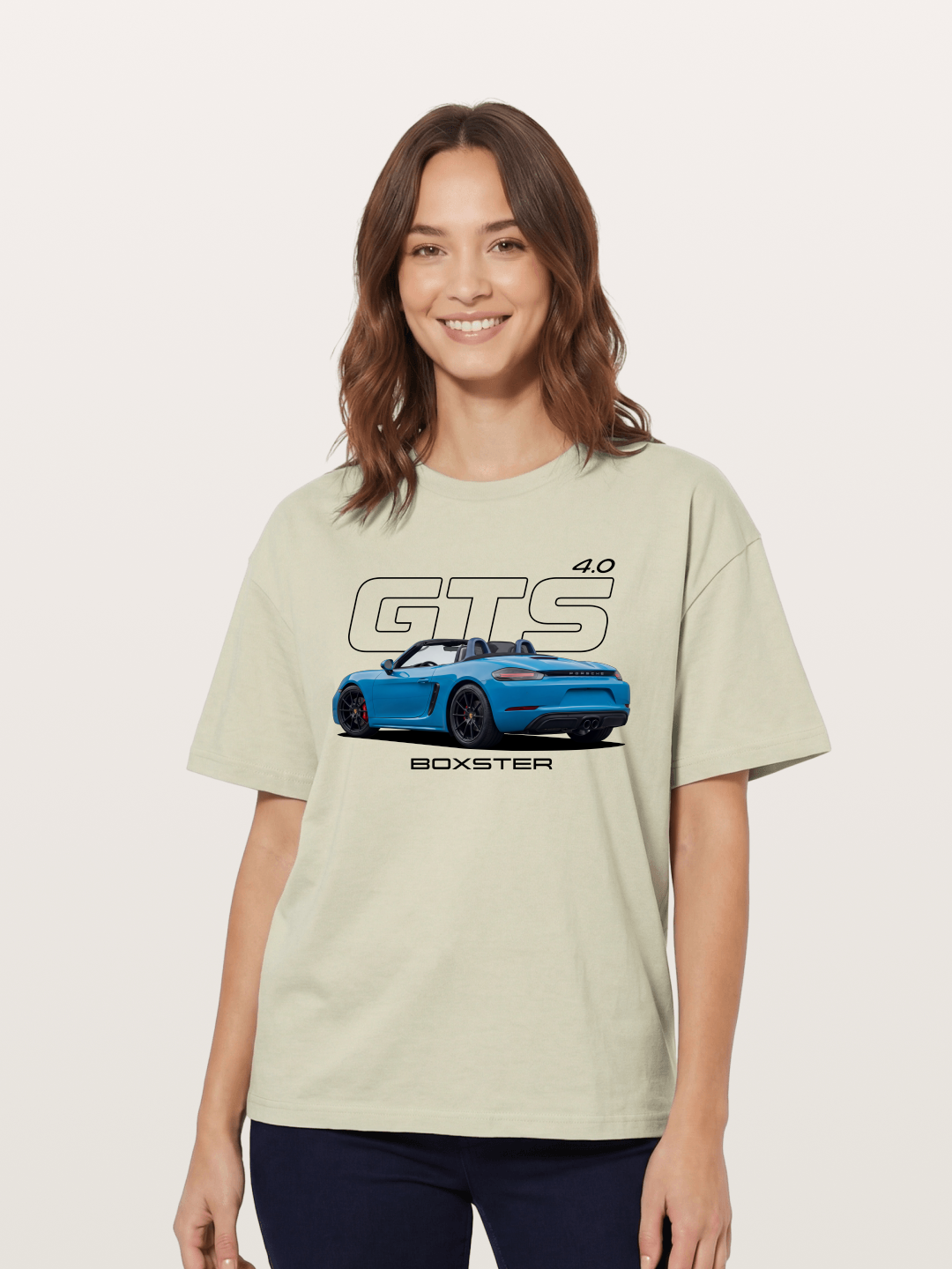 Porsche 718 Boxster GTS Print Cotton T-shirt
