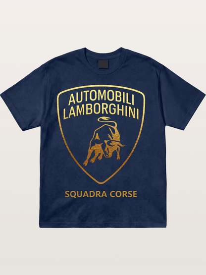 Lamborghini Squadra Corse Gold Shield Cotton T-shirt