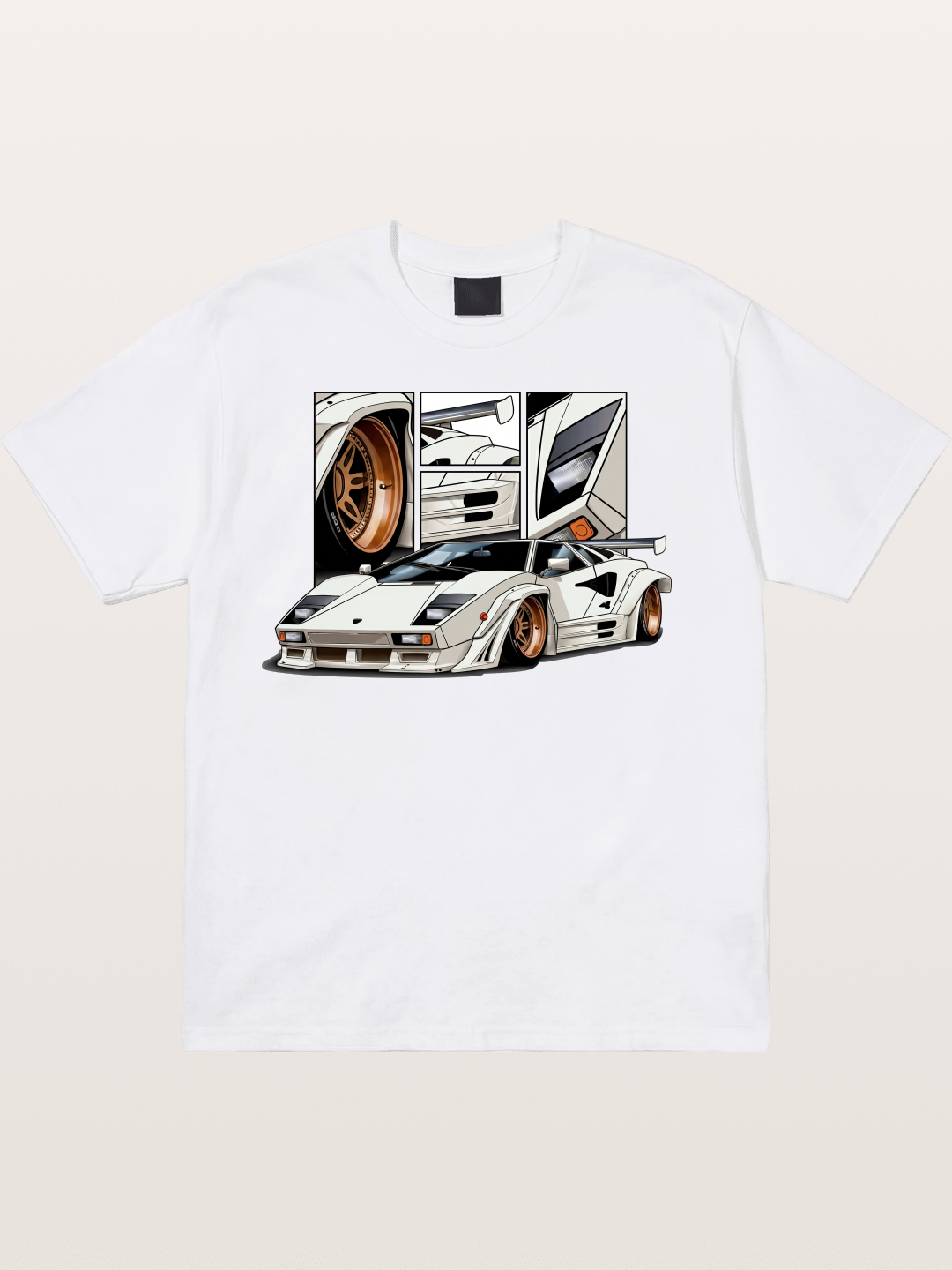 Supercar Collage Cotton T-shirt