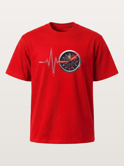 Heartbeat Line Porsche Dash Gauge Cotton T-shirt