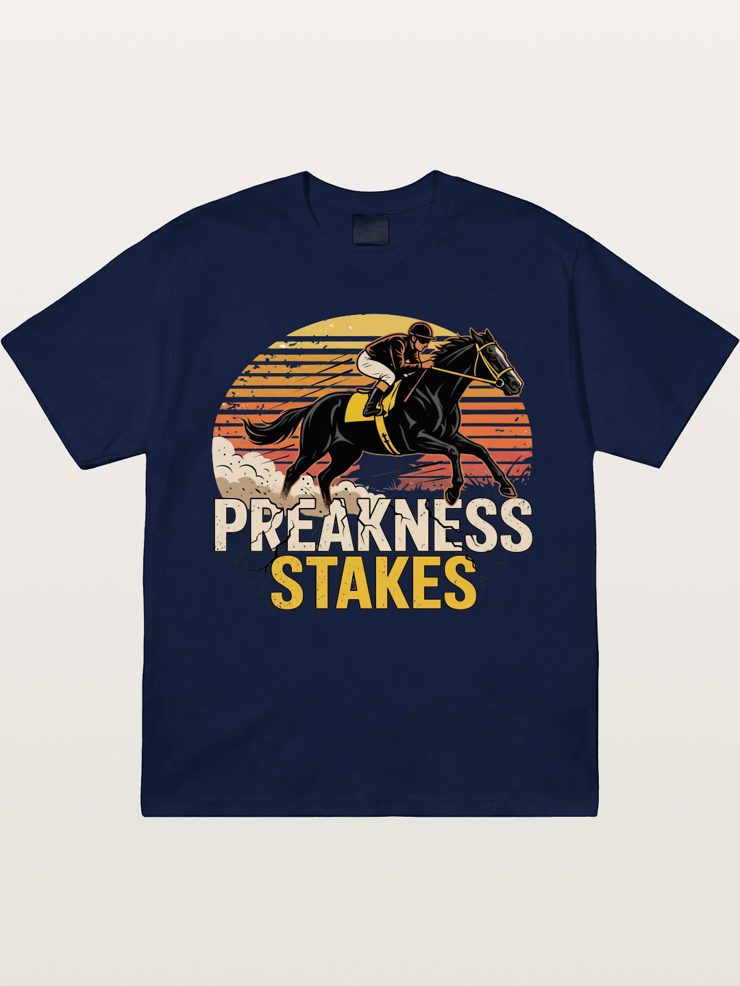 Preakness Stakes Retro Sunset Print Gildan T-shirt