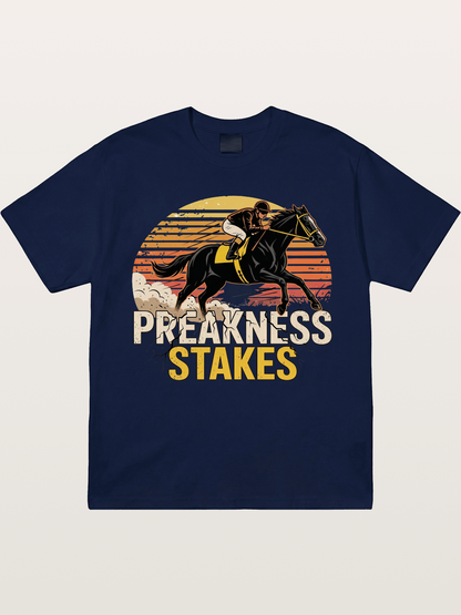 Preakness Stakes Retro Sunset Print Gildan T-shirt