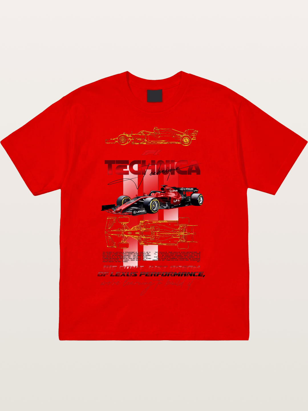 Red F1 Lexus Tech Racing Card Cotton T-shirt