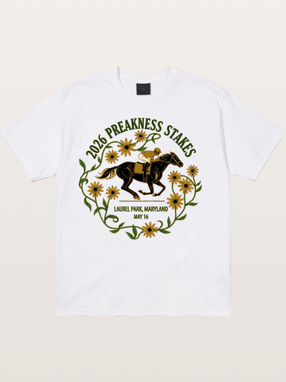 Preakness Stakes Laurel Wreath Badge Cotton T-shirt