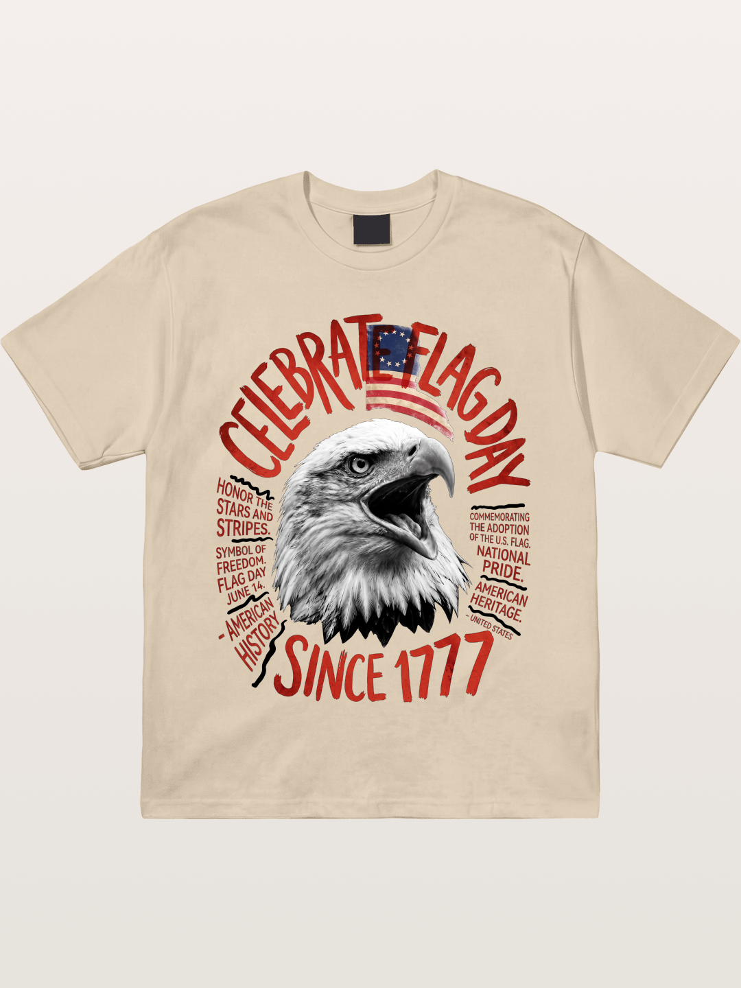 Eagle Celebrate Flag Day 1777 Gildan T-shirt