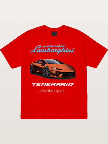 Lamborghini Temerario Orange Sports Car Cotton T-shirt