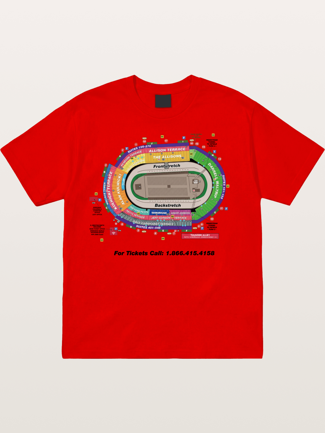 NASCAR Track Seating Map Art Print Cotton T-shirt