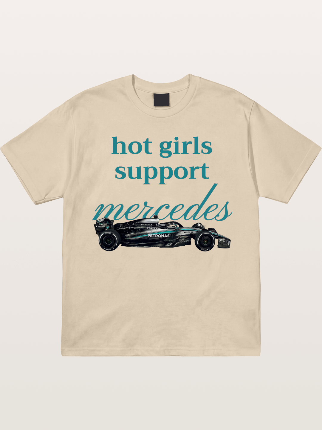 Mercedes F1 Racing Text Print Gildan T-shirt