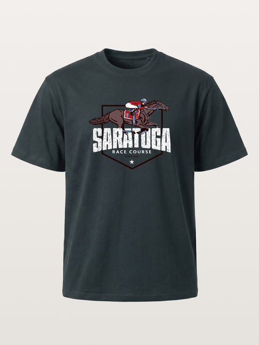 Saratoga Jockey And Horse Illustration Gildan T-shirt