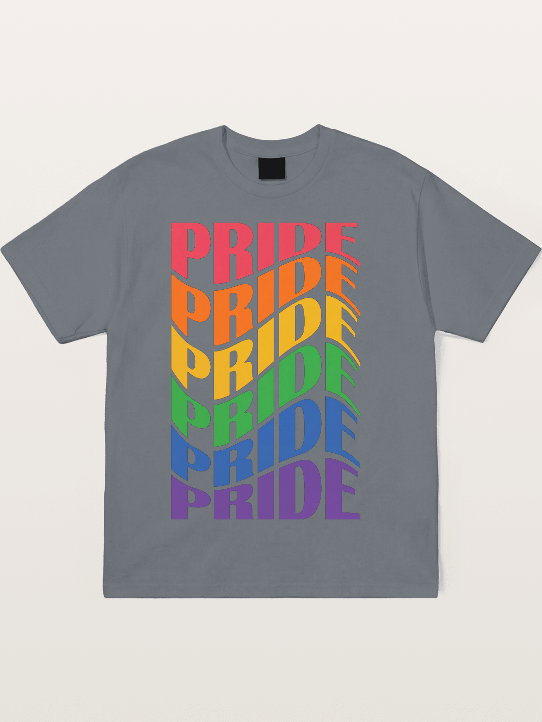 Repeated Pride Rainbow Gradient Design Cotton T-shirt