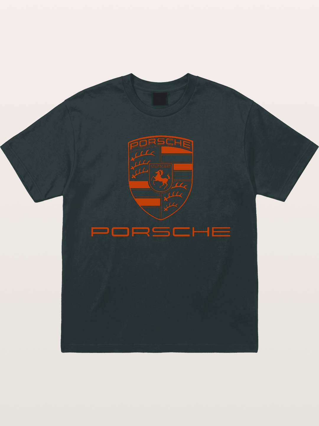Porsche Crest Orange White Logo Gildan T-shirt