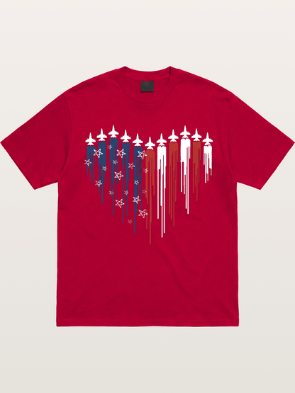 American Flag Paint Drip Design Gildan T-shirt
