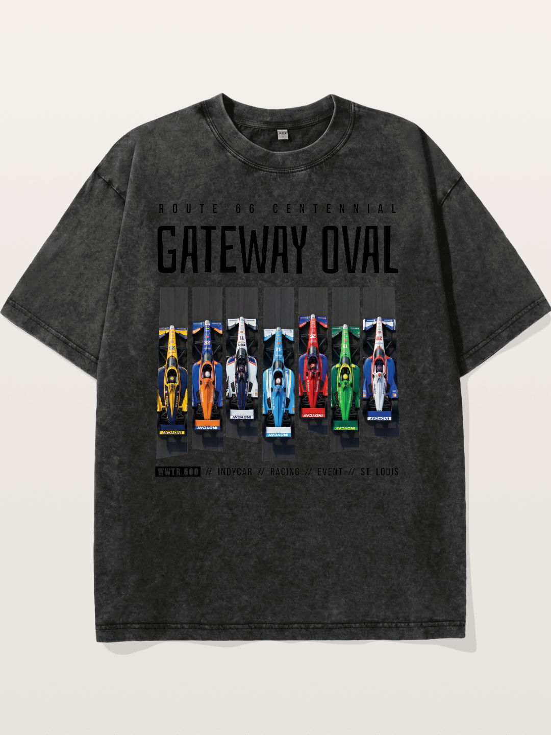 Vertical Grid Gateway Oval Art Washed T-shirt