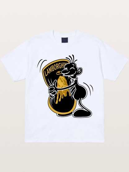 Cartoon Hugs Lamborghini Logo Gildan T-shirt