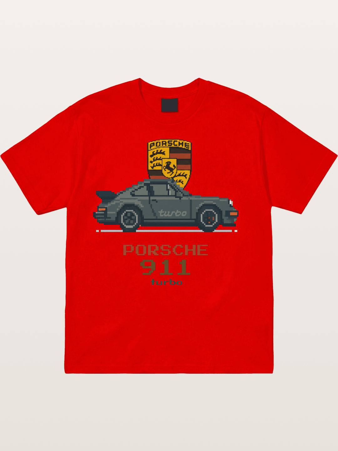 Porsche 911 Turbo Pixel Art Cotton T-shirt
