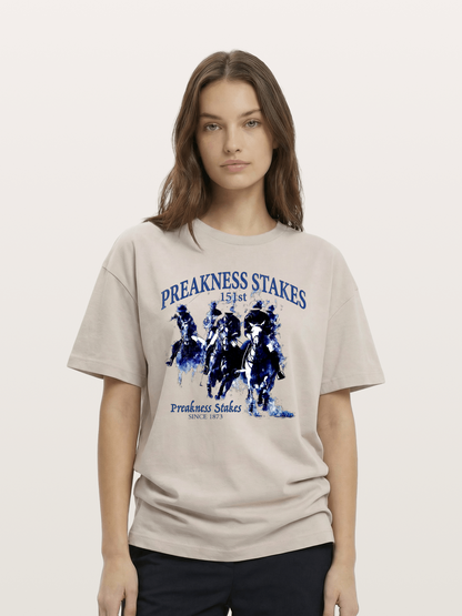 Preakness Stakes Watercolor Print Cotton T-shirt