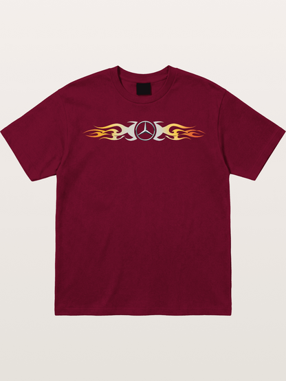 Mercedes Star Flame Stripe Gildan T-shirt