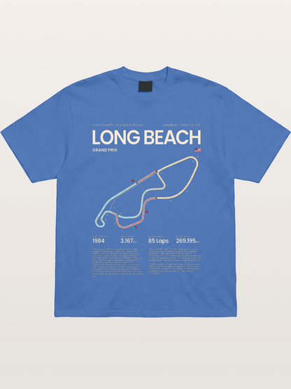 Long Beach GP Circuit Map Gildan T-shirt