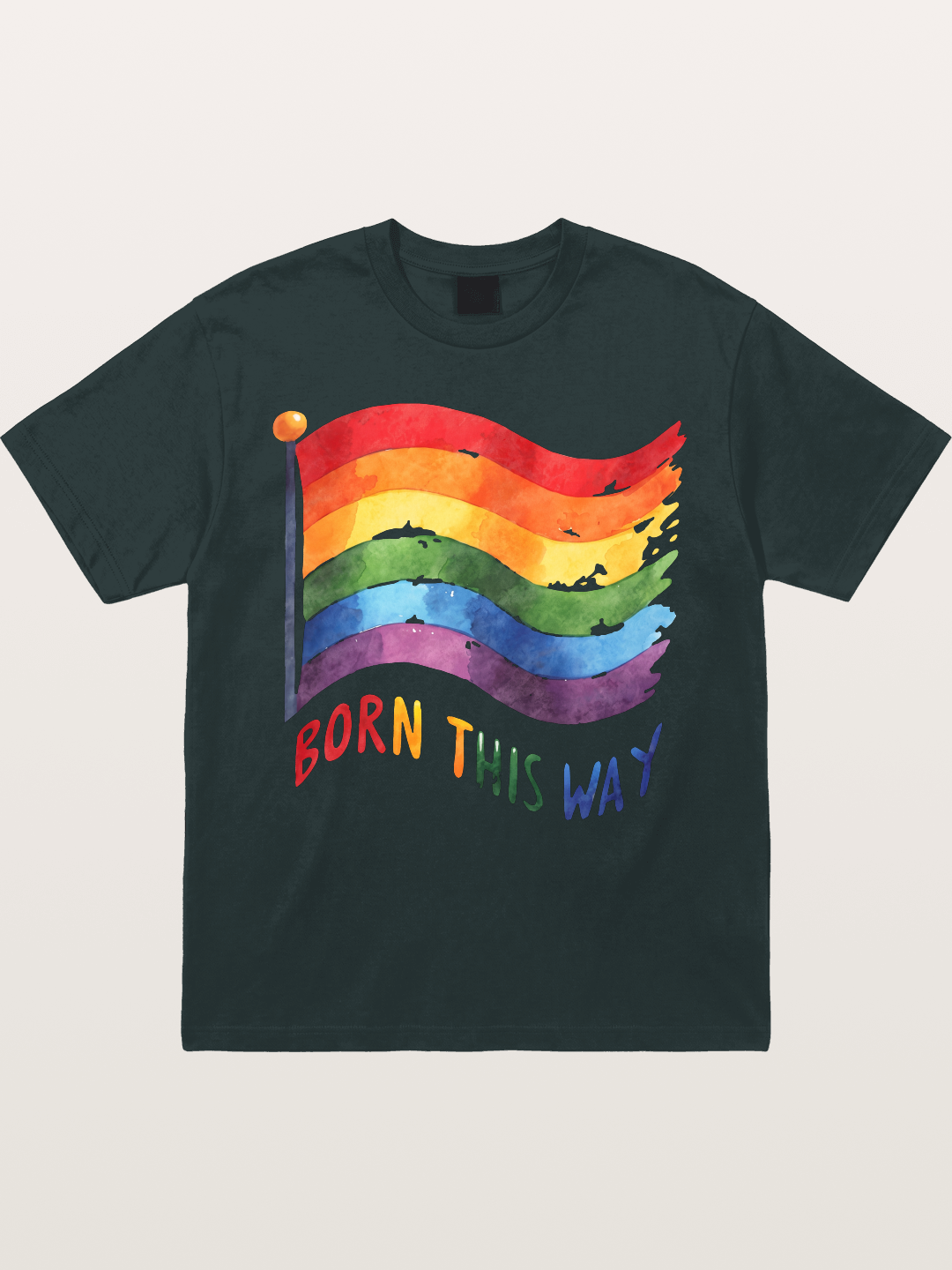 Born This Way Watercolor Rainbow Flag Gildan T-shirt