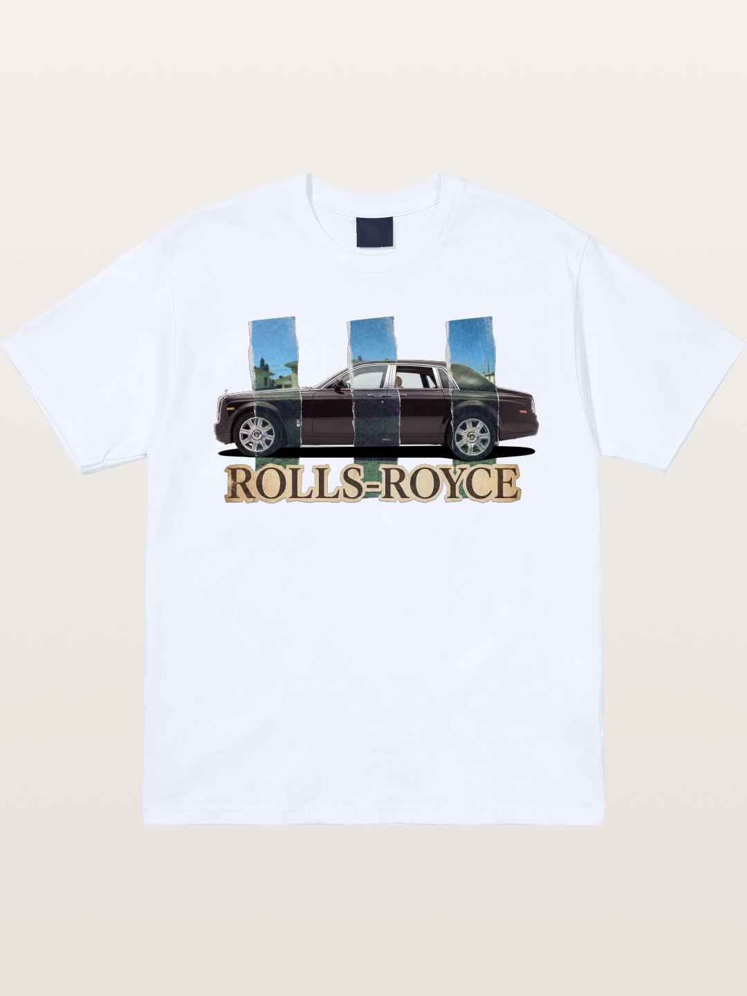 Torn Paper Rolls Royce Collage Gildan T-shirt