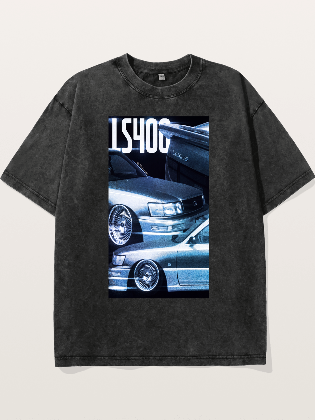LS400 JDM Double Car Print Washed T-shirt