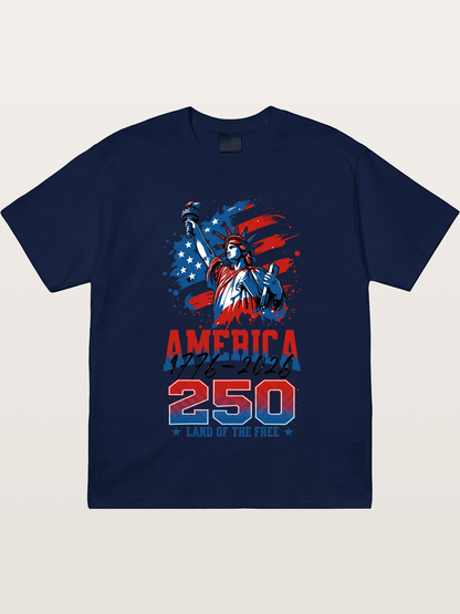 Liberty 250 Years Freedom Print Gildan T-shirt