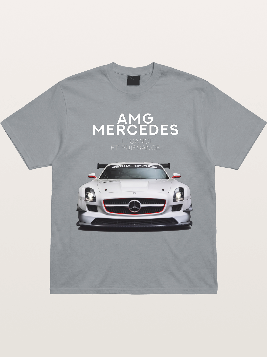Mercedes AMG SLS White Race Car Gildan T-shirt