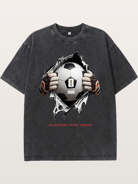 Soccer Ball Tear Effect 2026 Washed T-shirt